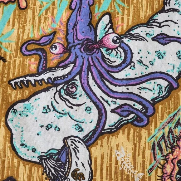 Scout Italy Cinch Drawstring Backpack Psychedelic Ocean Narwhal Squid Pool Bag - Picture 11 of 15